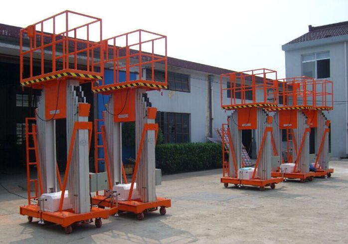 廠(chǎng)家現貨單桅柱鋁合金式“歐力升”品牌升降平臺 6 8米電動(dòng)液壓小型鋁合金升降機